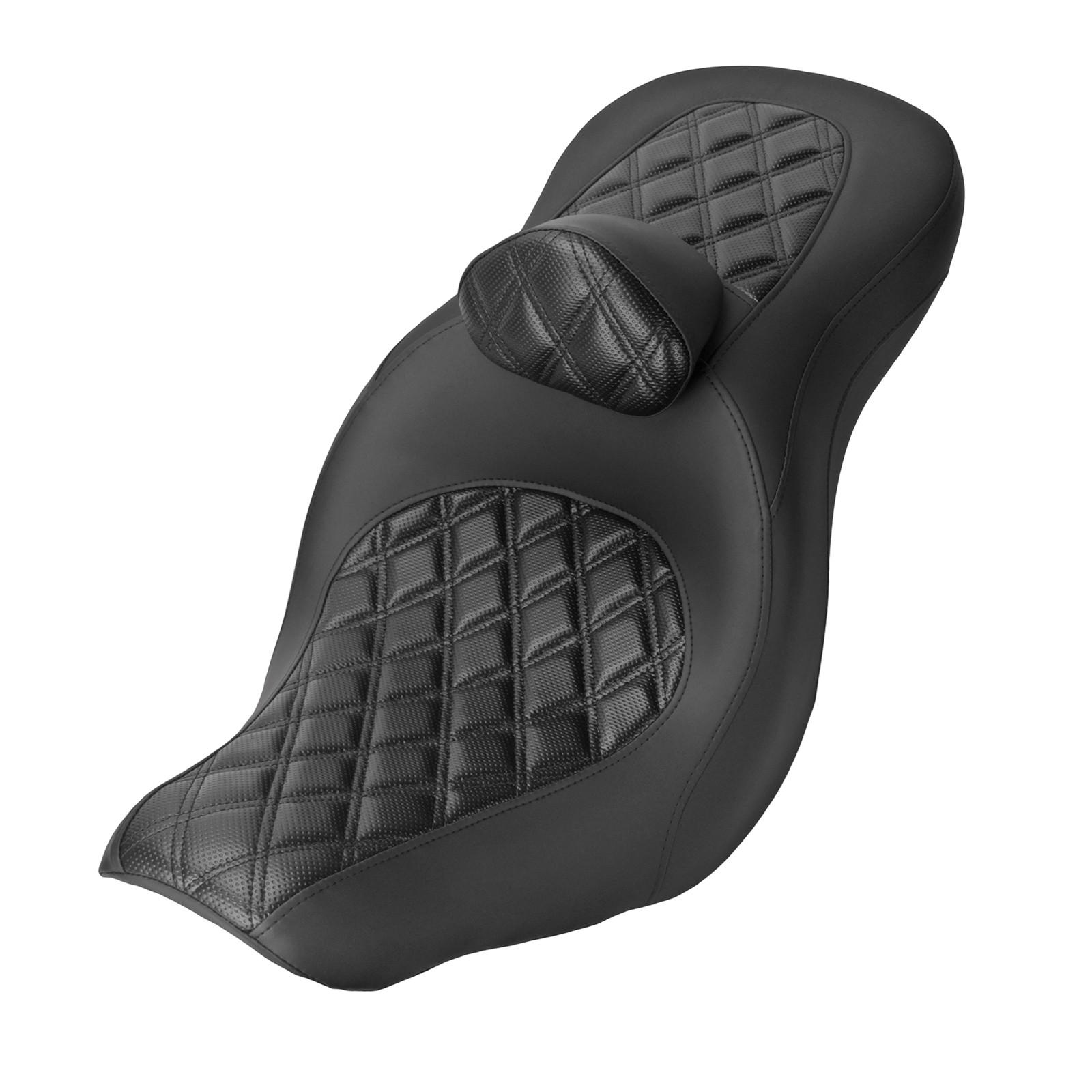 Diamond Driver Passenger Seat w/ Backrest For Harley Low Rider FXLRS 2018-2025