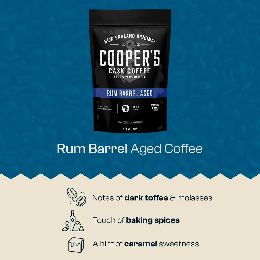 Three-Pack Bourbon Barrel Aged Whole Bean Coffee - Exquisite Flavor Profiles