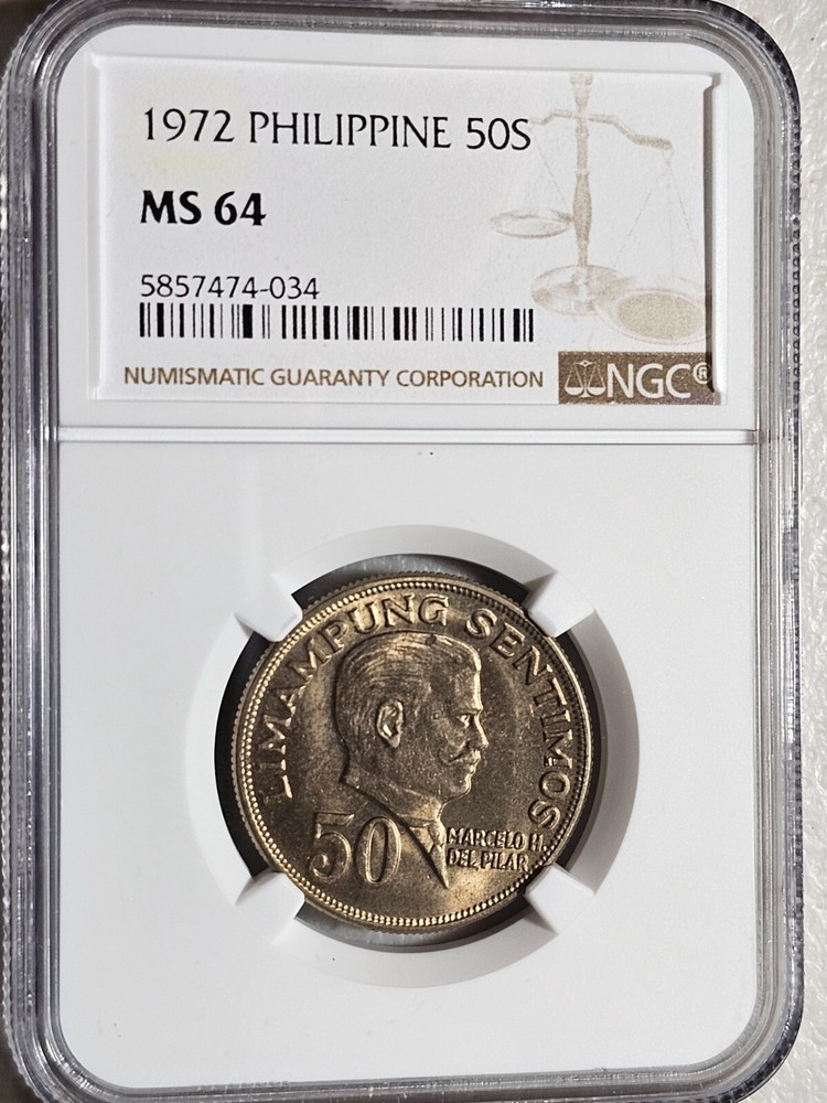 Philippines 50 Sentimos 1972 NGC MS 64