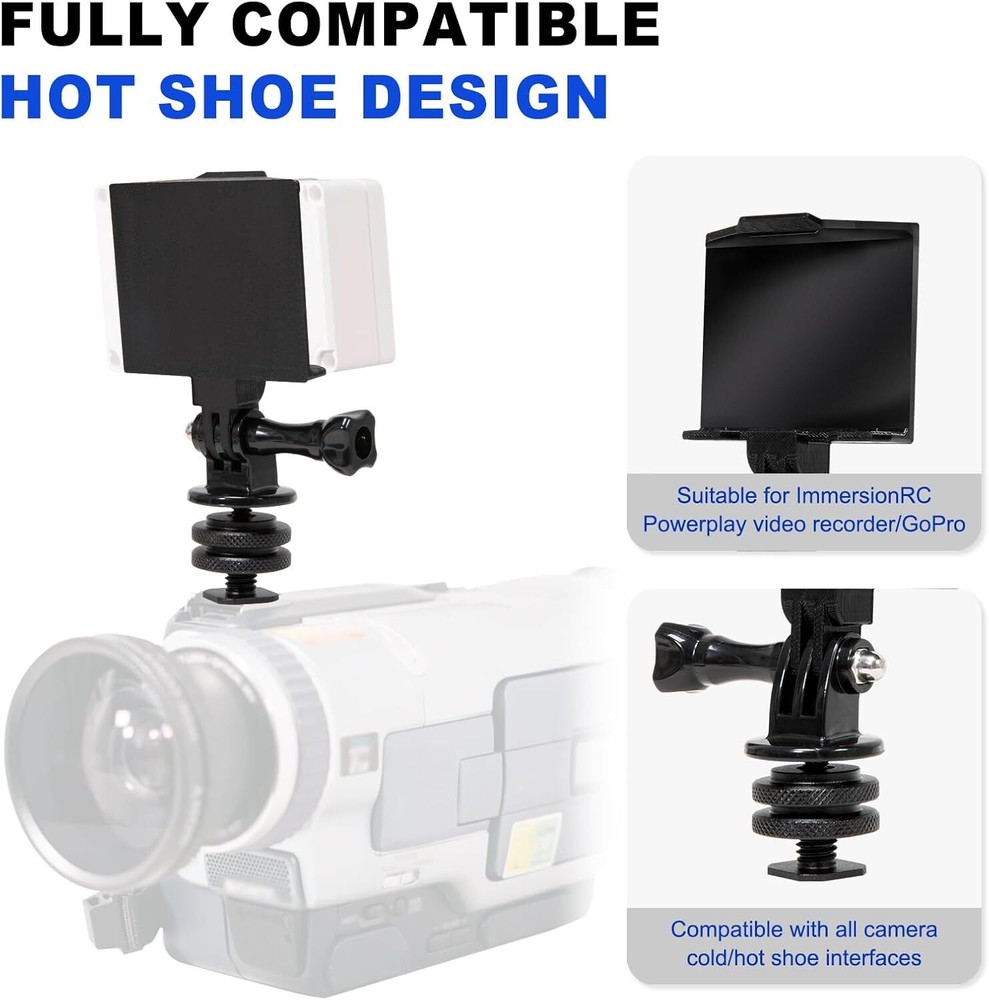for ImmersionRC Powerplay Camera Hot Shoe Bracket, 360° Adjustable Angle