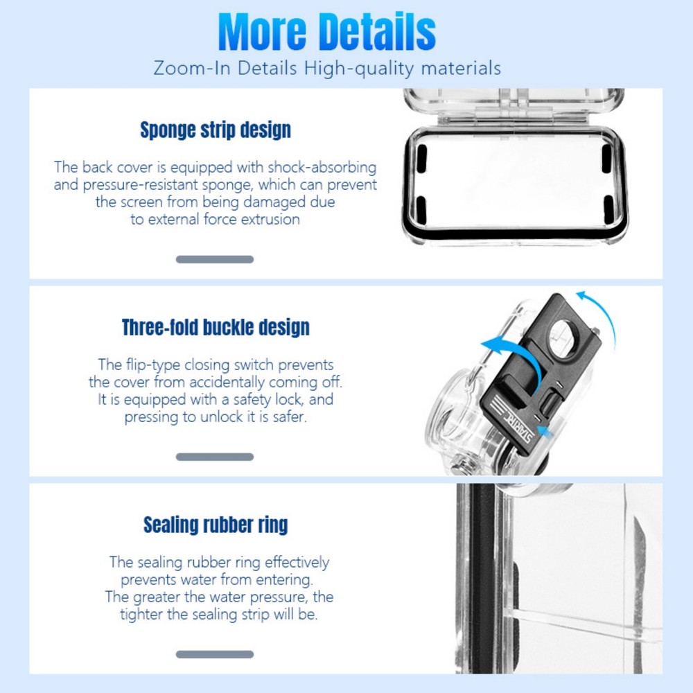 Waterproof Case for DJI Action 5 Pro 4 3 40m Diving Shell