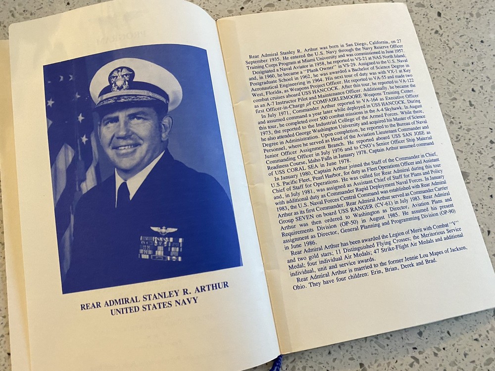 Navy Helicopter Squadron Establishment 1987 Ceremony Program HSL-47 Saberhawks