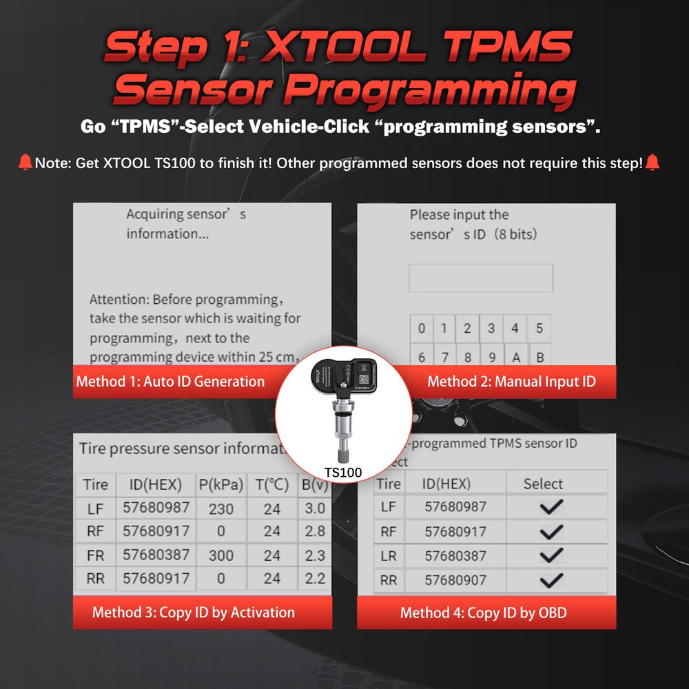 2024 XTOOL TP150 TPMS Programming Tool Tire Sensor Relearn Reset Actived Scanner