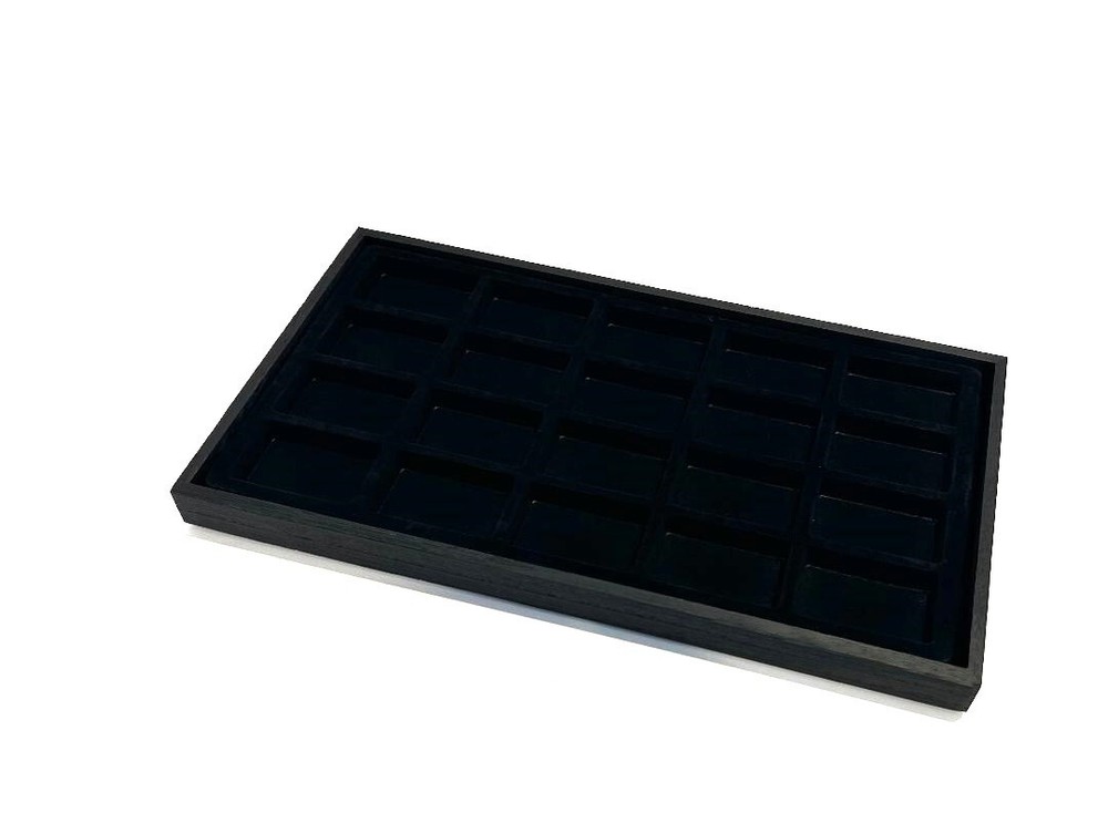 Black 20 Space Lighter Display Black Stackable Plastic Tray