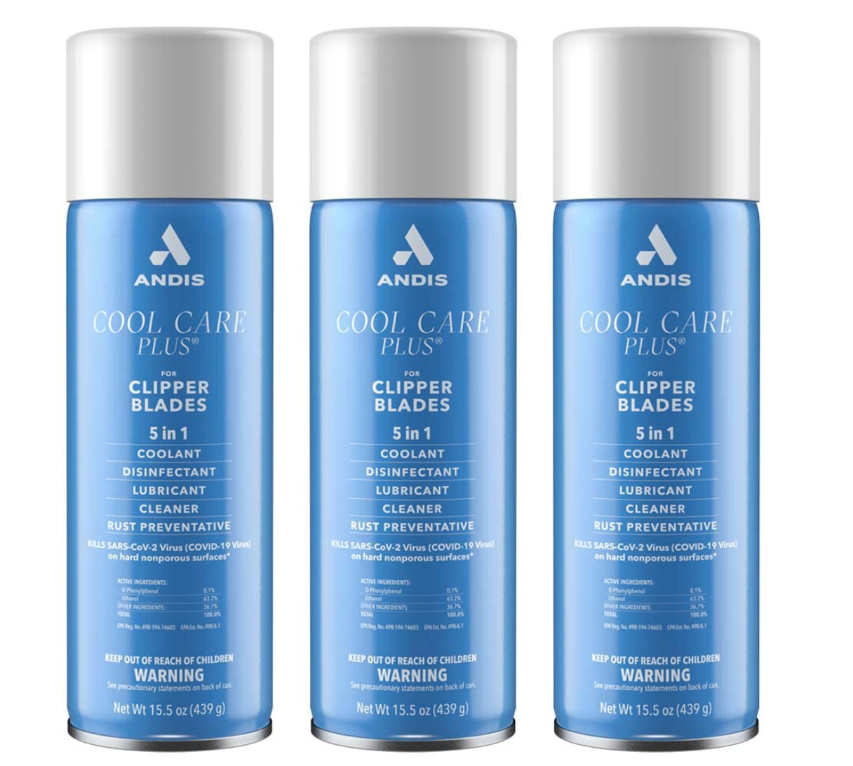 ANDIS Cool Care Plus Clipper Lubricating Spray pack of 3
