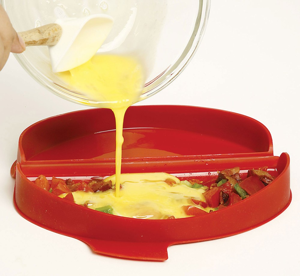 Norpro Silicone Microwave 2 Egg Omelet Maker, Red