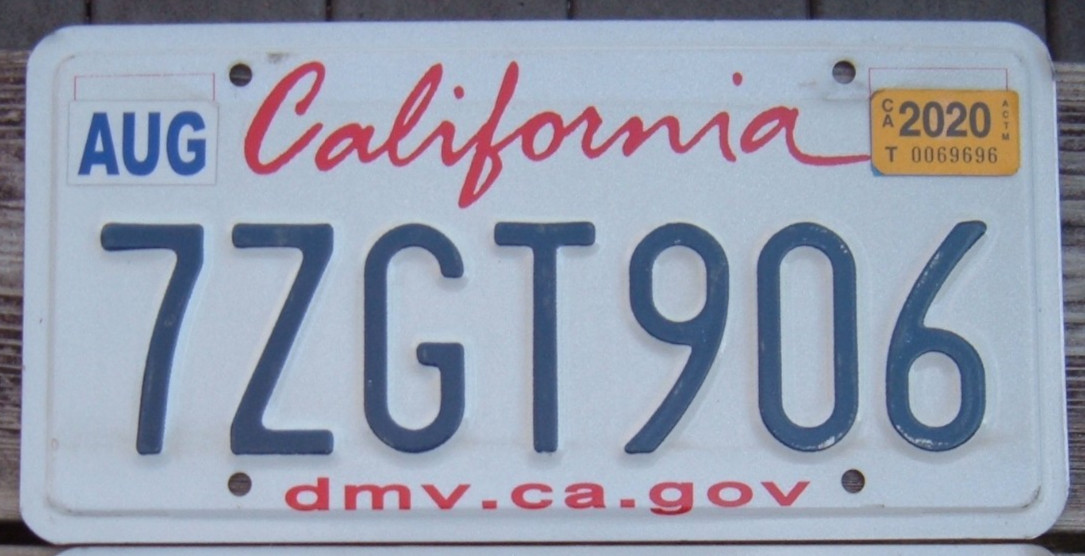 CALIFORNIA Lipstick style License Plate Nice condition Your choice FREE US Ship