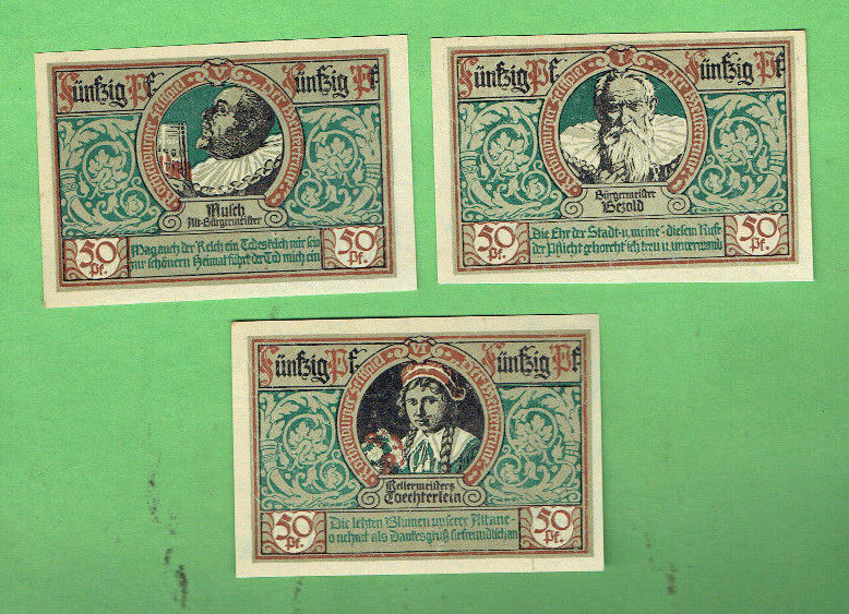 #D403.  7.   THREE(3)   GERMAN NOTGELD NOTES