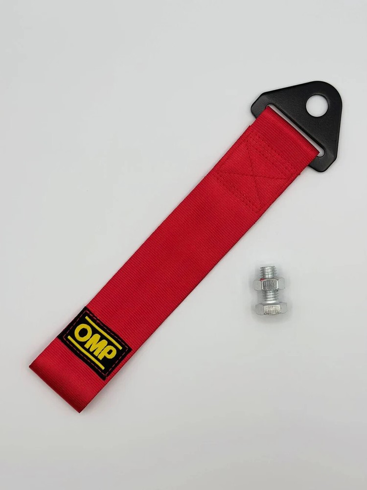 OMP Tow Strap Light Weight High-Strength Nylon Universal (Red)