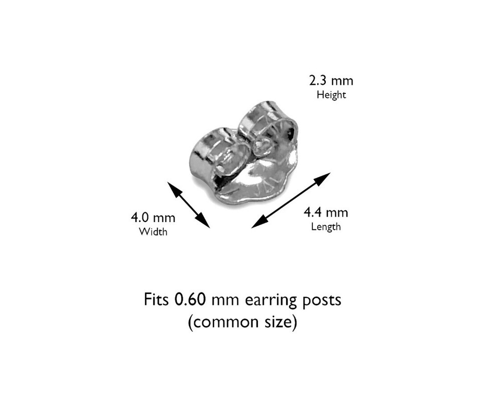 14K Solid White Gold Earring Butterfly Backing Medium 1 Pair Value $69.00