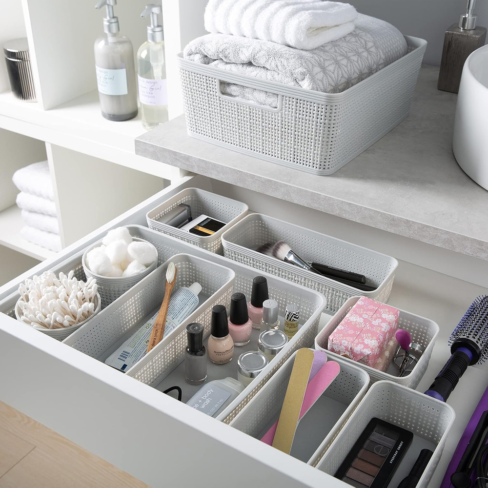 10 Piece Organizing Set | Multiple Size Bins | Multipurpose | Office | Desk | Do