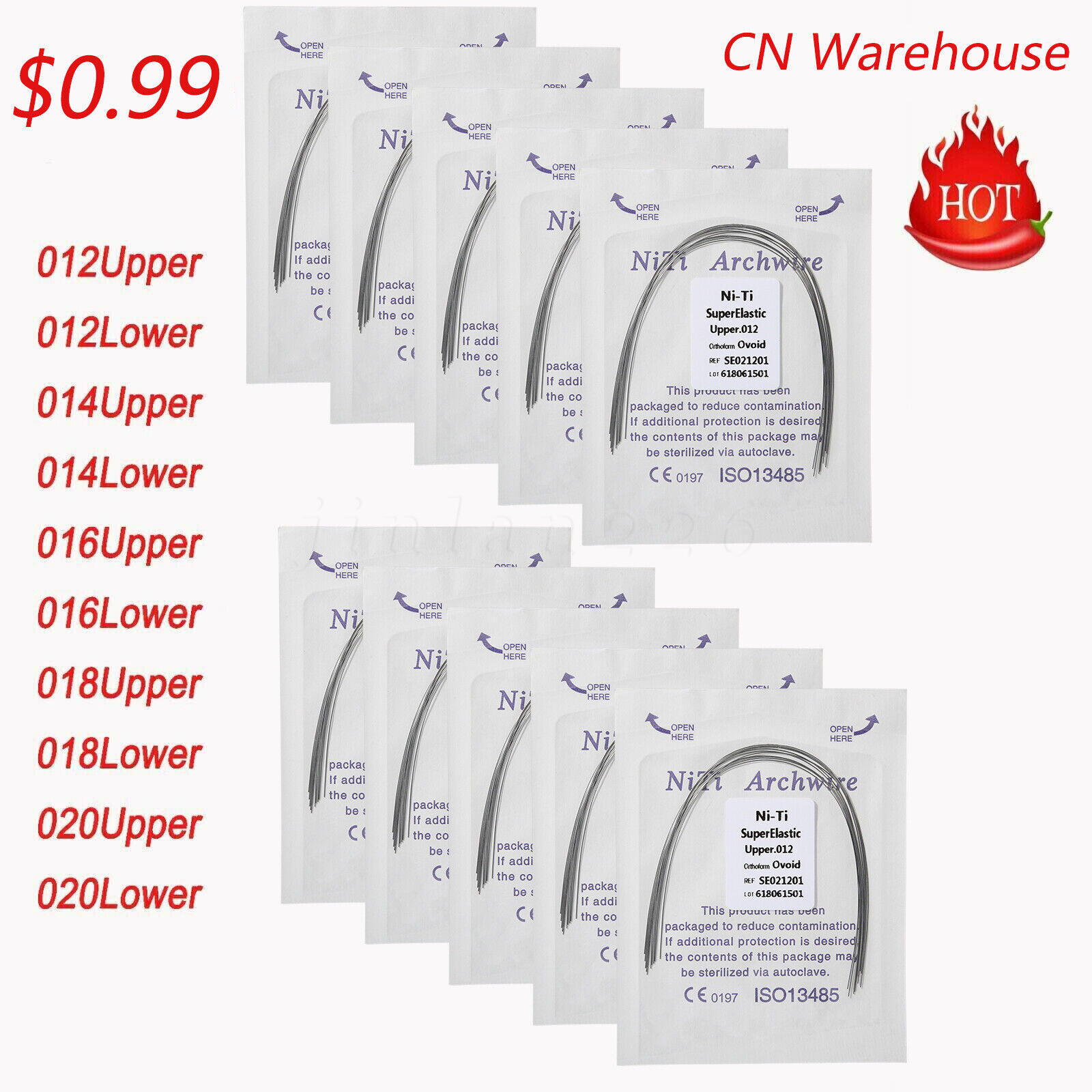 Arcos de Dental Ortodoncia Redondos Niti Arco de Alambre Su Arch Wire 0.99 USD