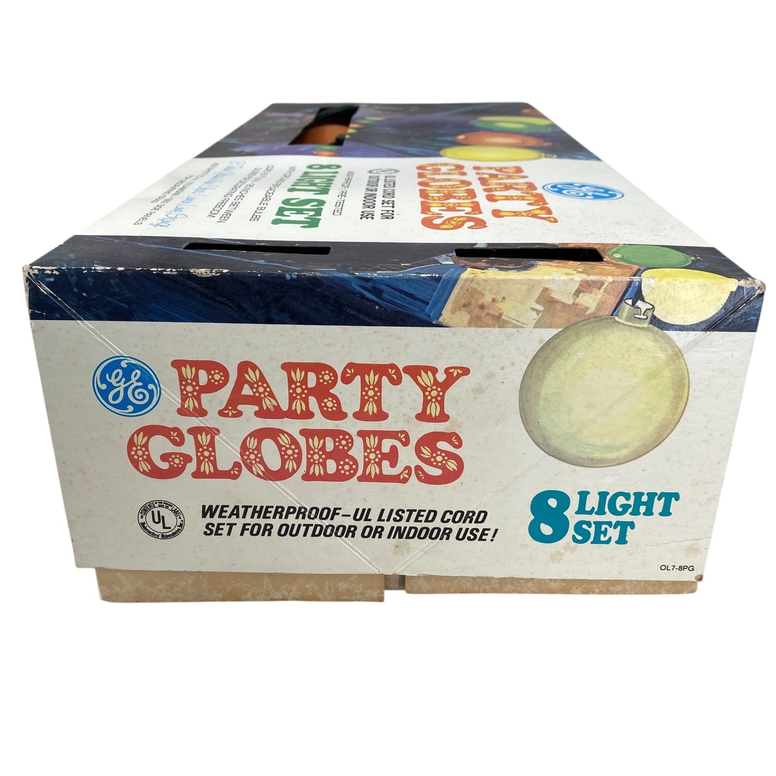 Vintage GE Party Globes 8 Light Set Indoor/Outdoor with Original Box Tested