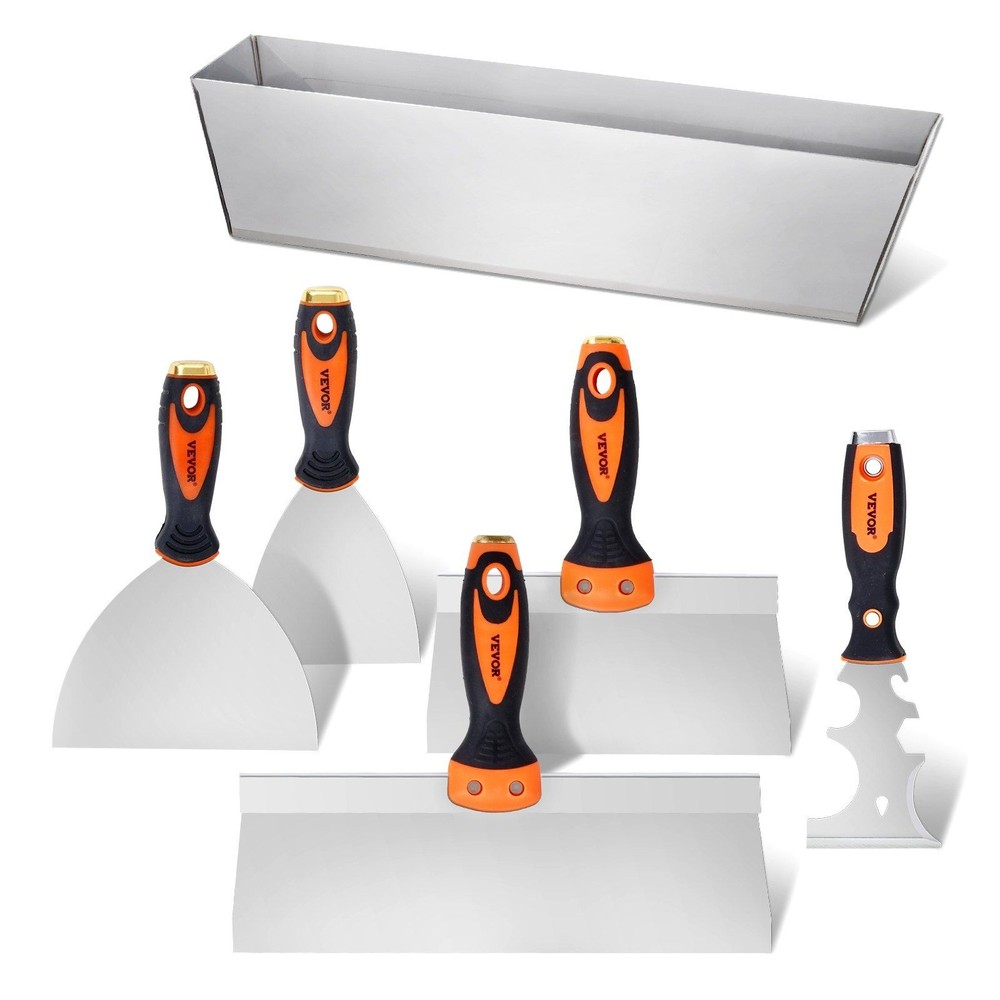 VEVOR Drywall Knife Set, 6 PCS Drywall Tools Includes 3" Painter Scraper, Two Pu