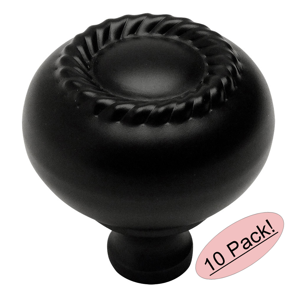 *10 Pack* Cosmas Cabinet Hardware Flat Black Hollow Knobs #4040FB
