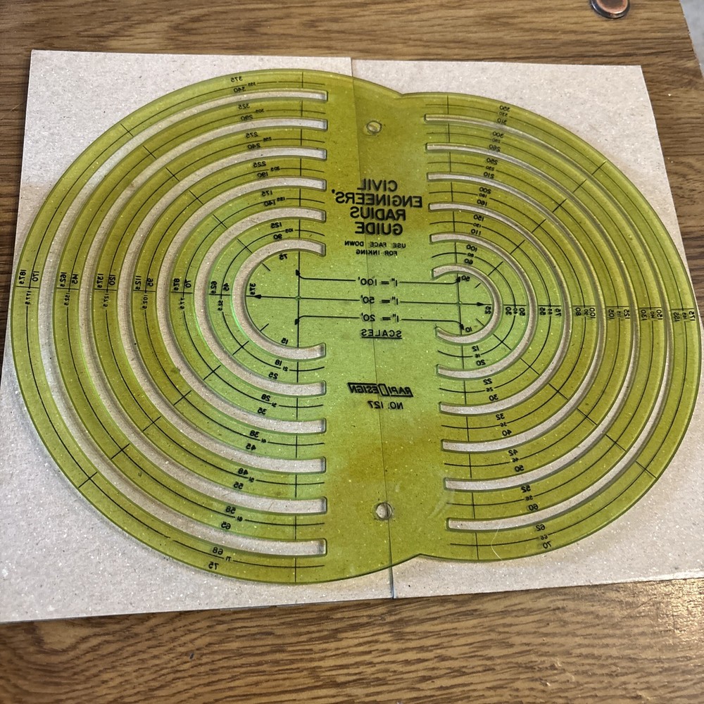 Civil Engineers' Radius Guide Design No 127, RapiDesign
