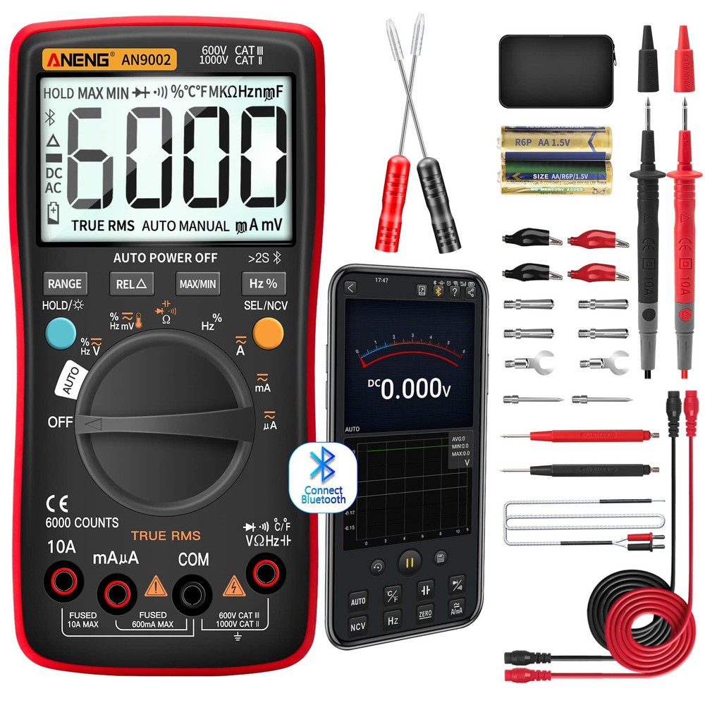 Bluetooth Multimeter Digital Tester Autoranging Trms 6000 Counts Ohmmeter For Ac