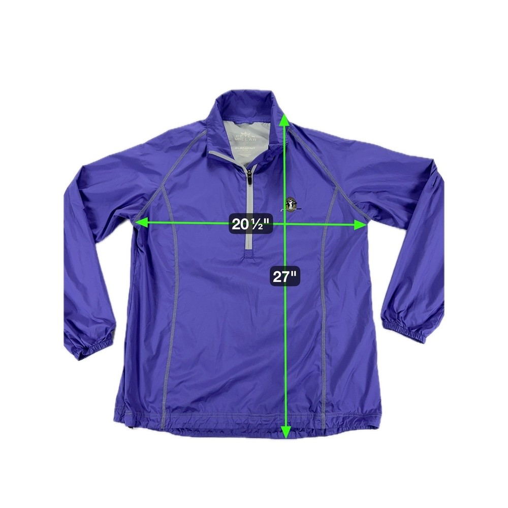Peter Millar Element Wind Pullover Jacket Purple Golf Windbreaker Size L