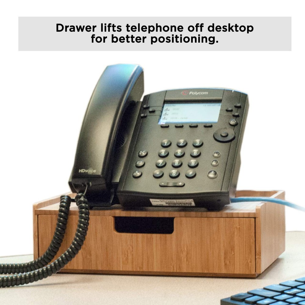 Bamboo Drawer, Stackable Storage Solution for office products pens, pencils, ...