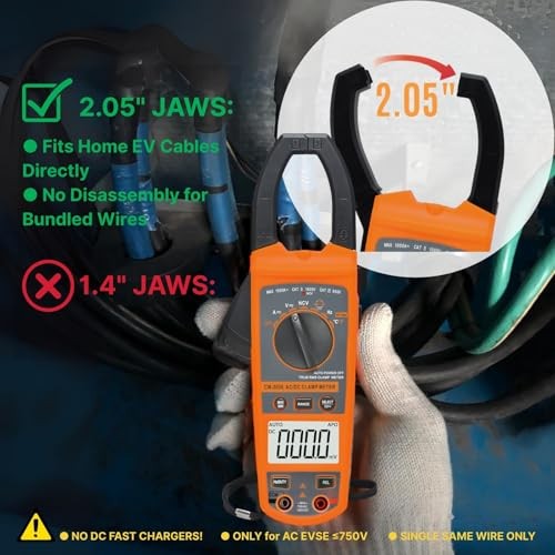 Digital Clamp Meter Multimeter 1000A AC/DC Amp Voltmeter, Auto-Ranging TRMS