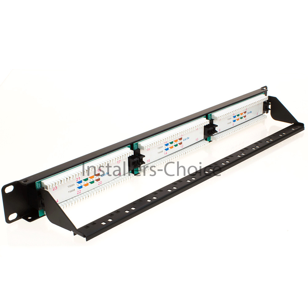24 port Cat5e UTP LAN wall mount patch panel bracket RJ45 110 Network