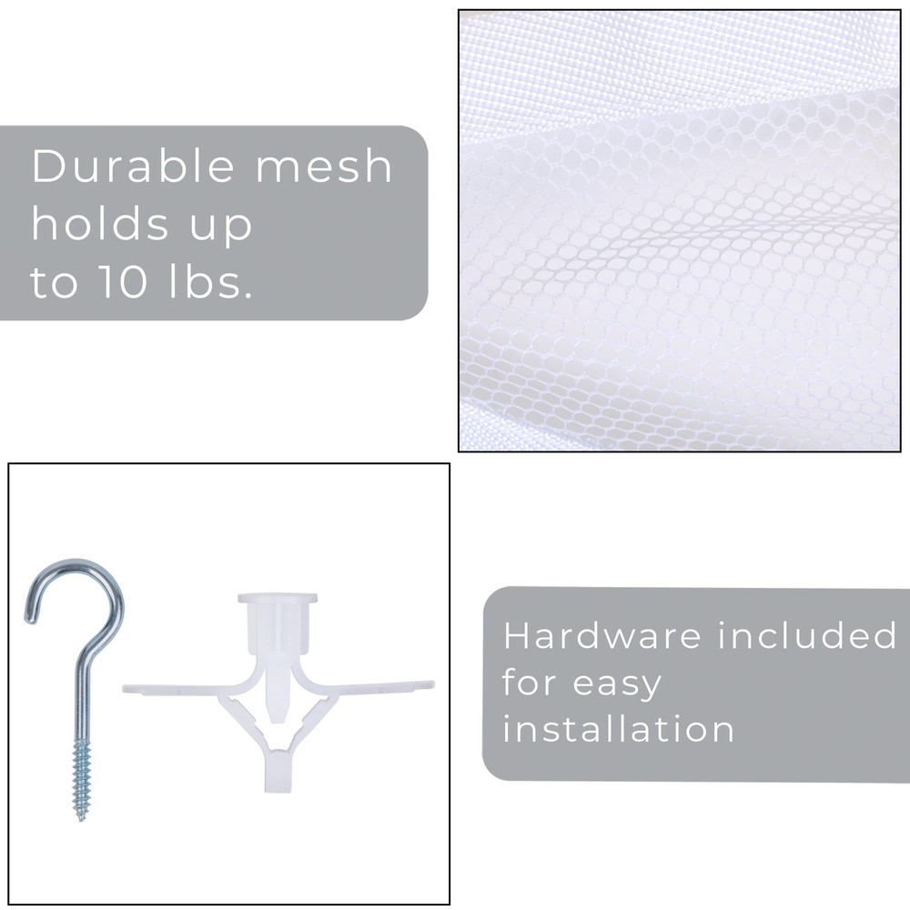 (3 pack Mesh Toy Storage Organizer White