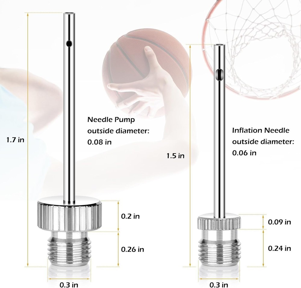 Complete Inflating Solution: Heavy Duty Needles, Adapters & Nozzles - 24 Pcs