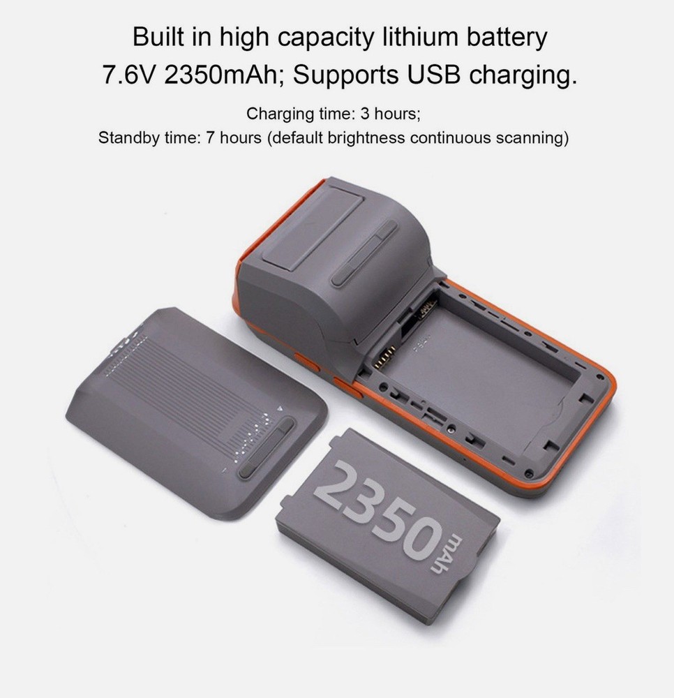 "Handheld Android POS terminal thermal printer"