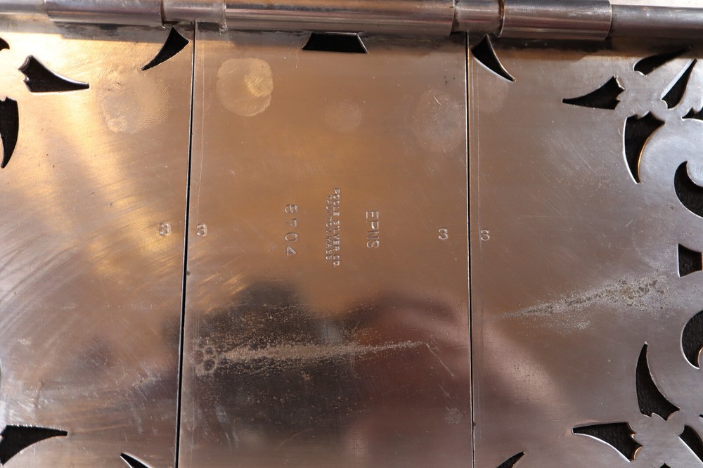 Vintage Poole Silver Co. Silver Plated Etched Expanding Trivet Made In U.S.A