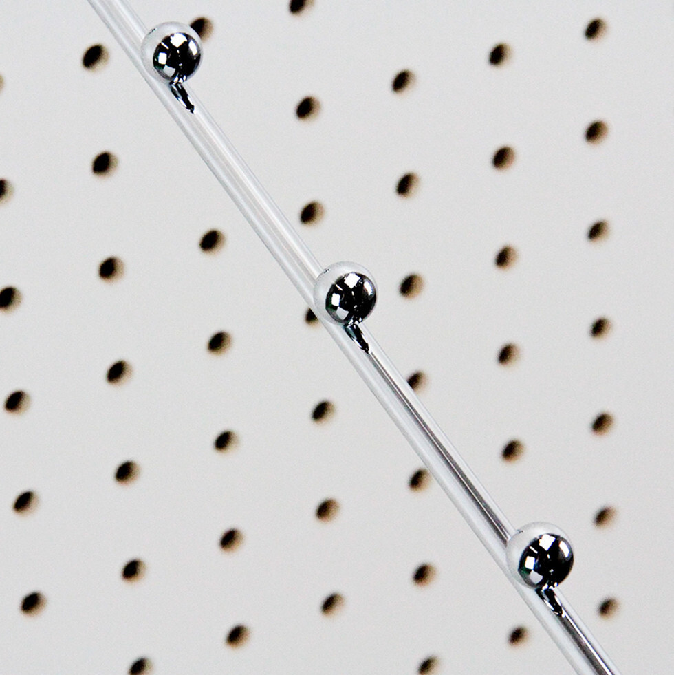 Chrome Pegboard 5-Hook , 6-Ball Waterfall Bracket Fixture Display Hook