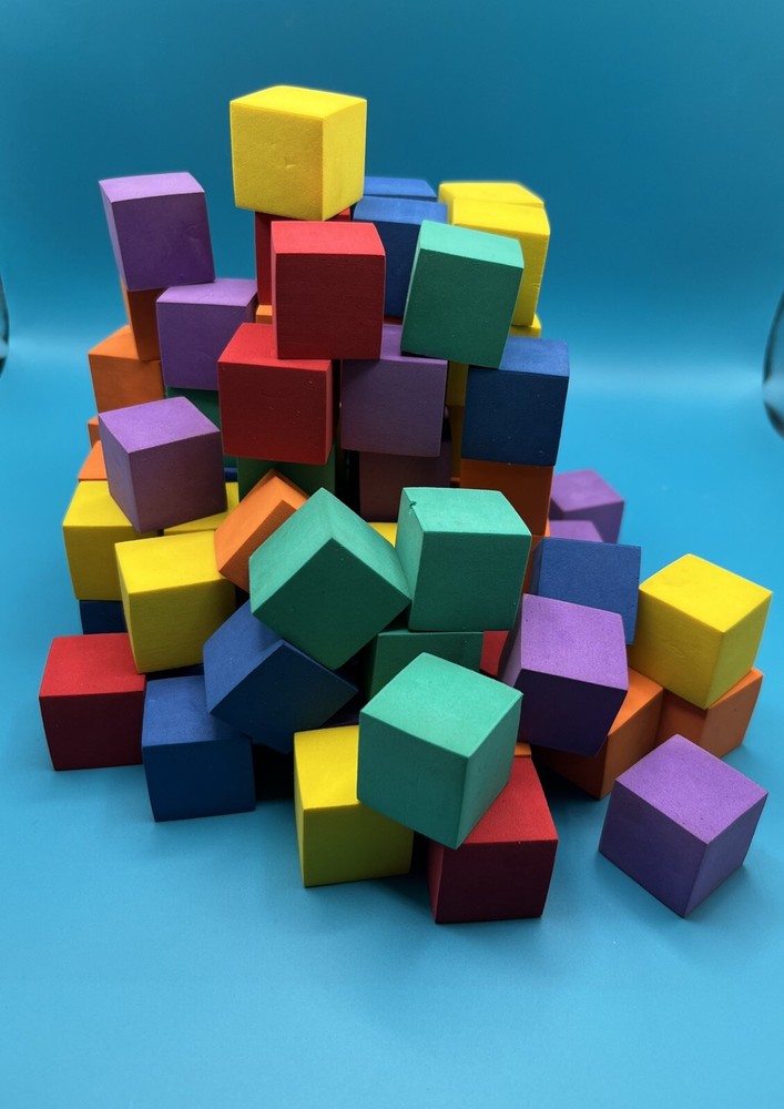 1" Cube Foam Blocks, Color Recognition, Craft, Math Manipulative, Counting 100