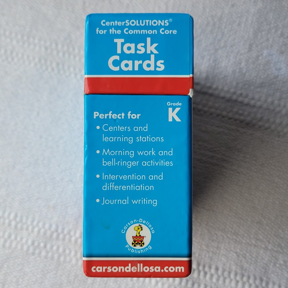 CARSON DELLOSA CENTERSOLUTIONS COMMON CORE 3RD GRADE TASK CARDS MATH STUDY BOX