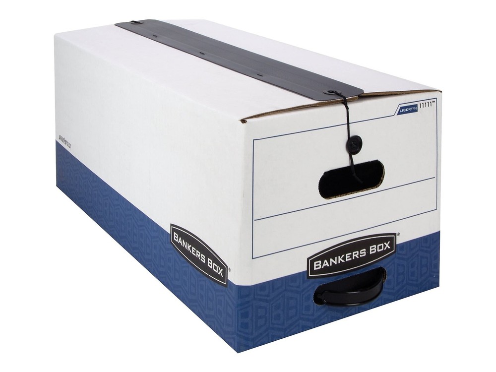 Bankers Box 12-Pack Heavy-Duty String & Button File Storage Box, FastFold Assemb