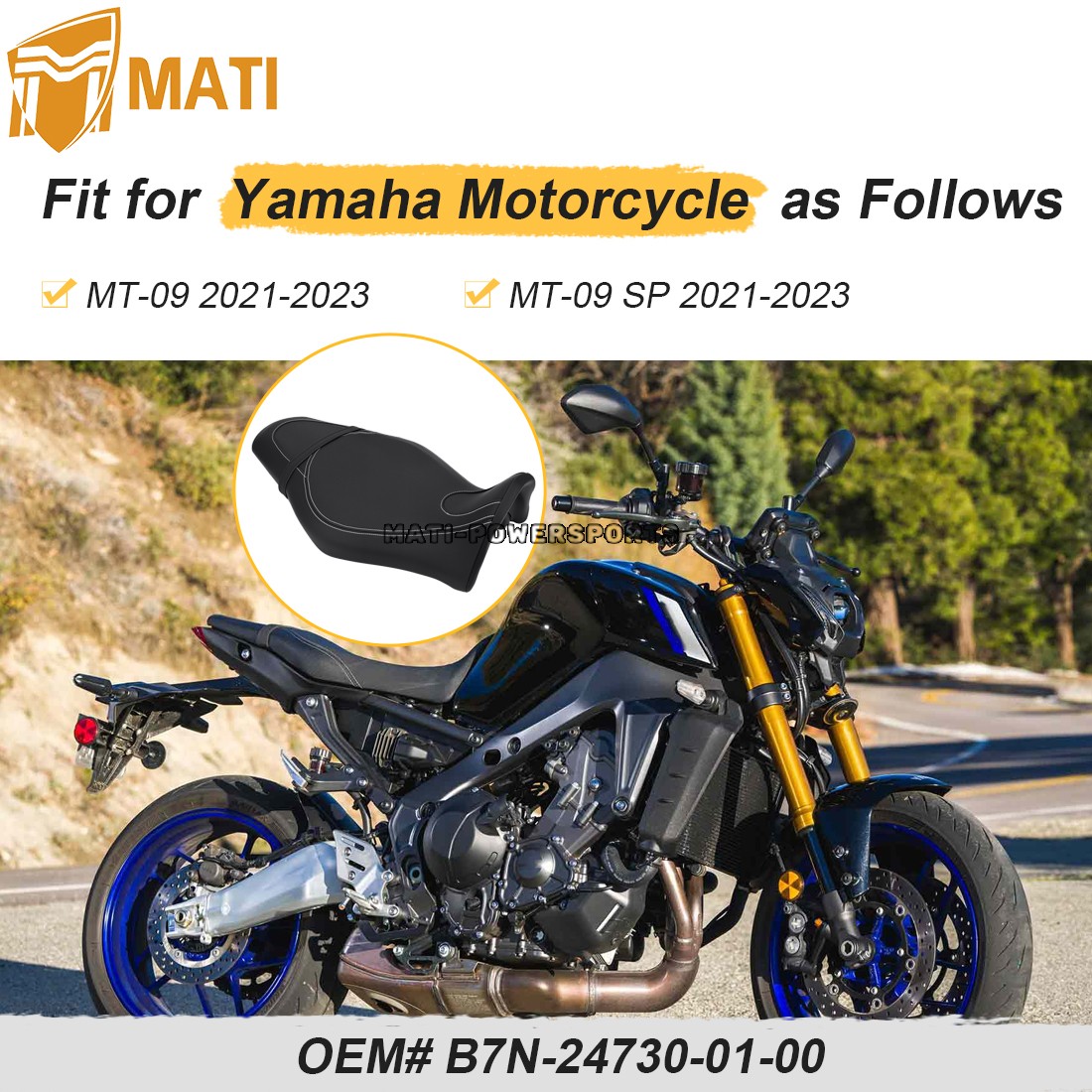 Complete Comfort SEAT Assembly For Yamaha MT-09 MT09 & SP 2021 2022 2023