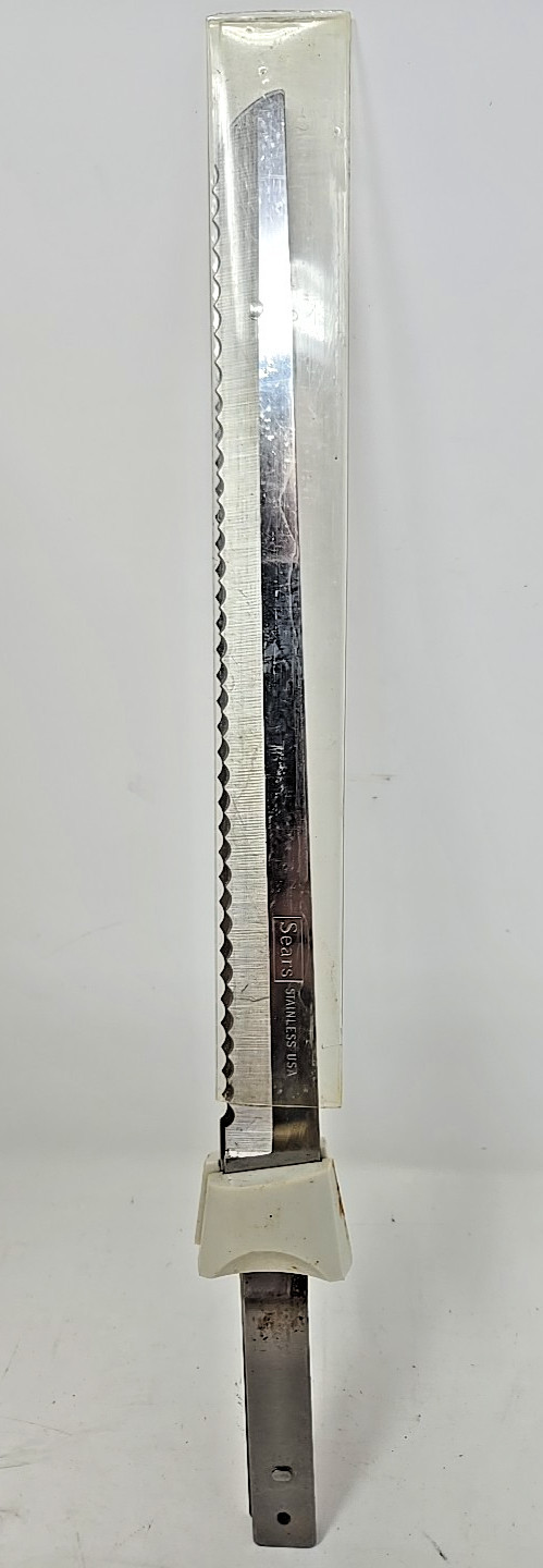 Vintage MCM Sears Electric Knife In Container Tested And Works