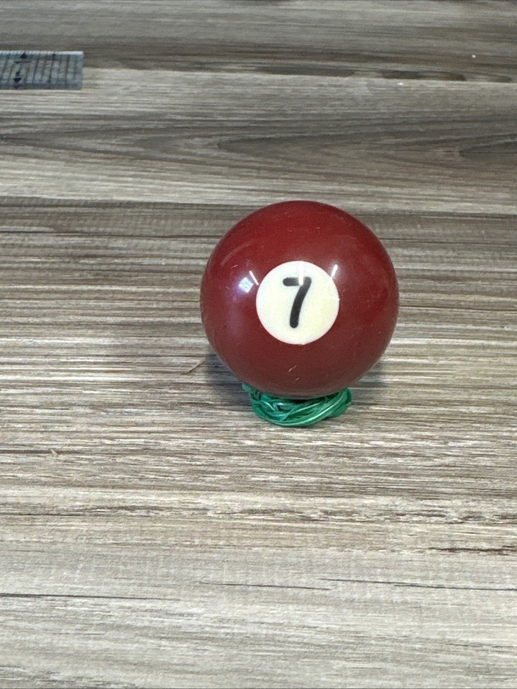 Mini Pool Ball #7 Solid Maroon 1.5" Diameter Miniature Billiard Replacement Vtg