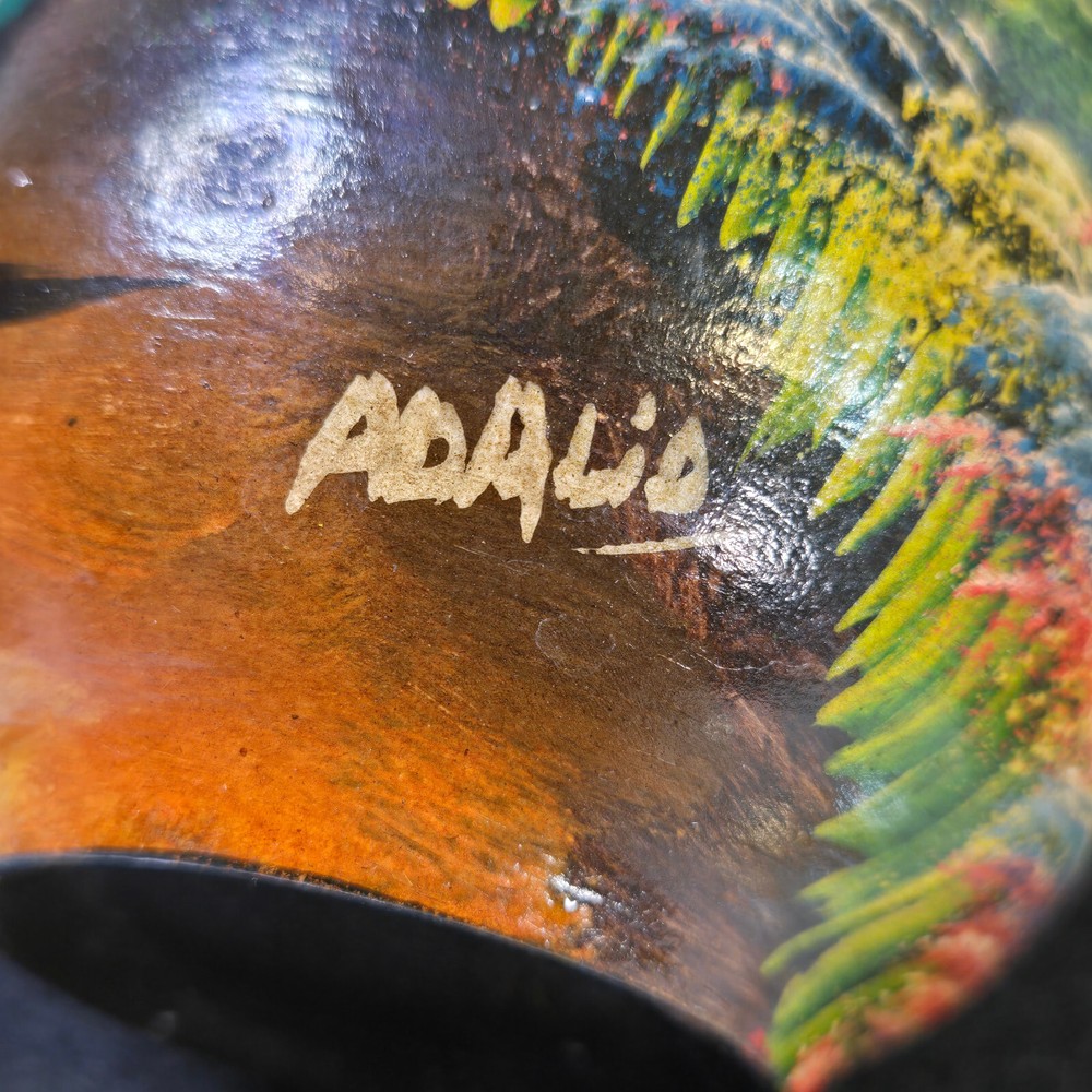 Ecuadorian Hand Painted & Signed Scenic Mug