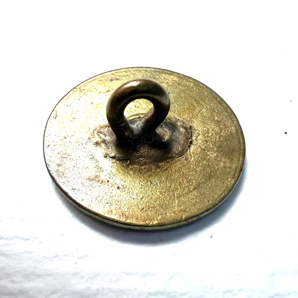 Antique Button Brass Flower Leaf Vines Textured Background 3/4”