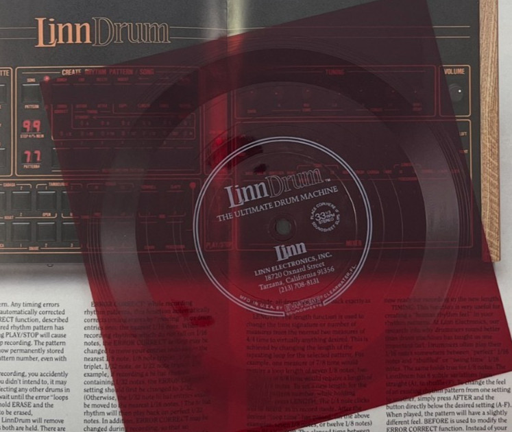 Linn Drum Machine Promo Flyer + Demonstration Record Flexi Disc 7"