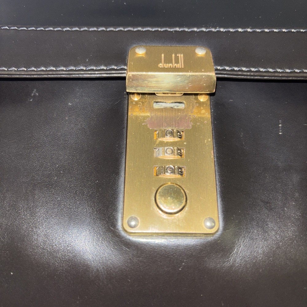 Dunhill Authentic black leather clutch / portfolio bag