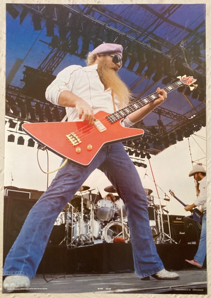 ZZ Top Dusty Hill 1984 Poster Anabas England Billy Gibbons