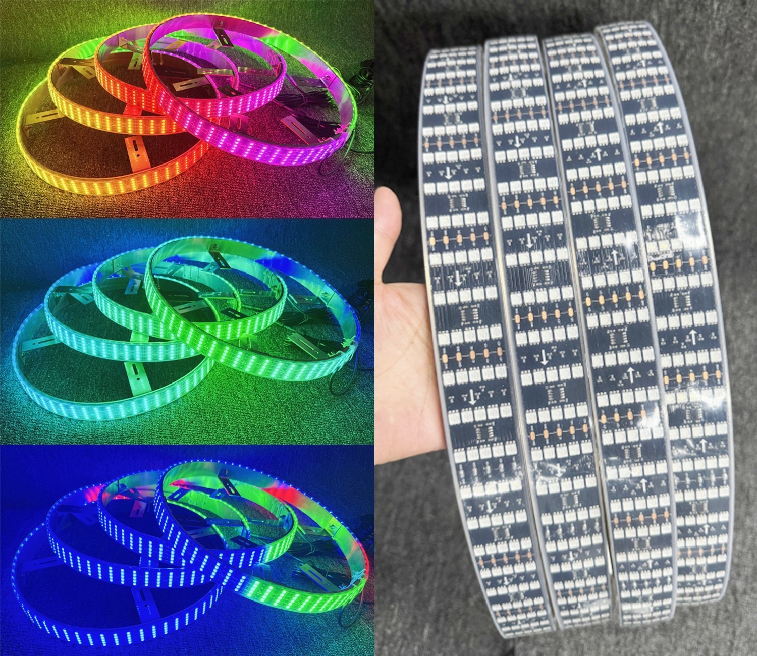 17.5" 5ROWs Brightest RGB CHASING Flow for Car Truck LED Wheel Rim Ring Lights