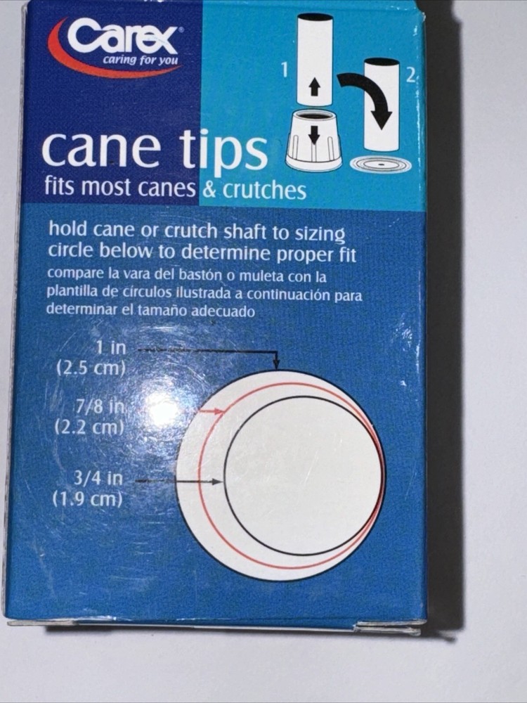 Carex Black Cane Tips 1" 2ct