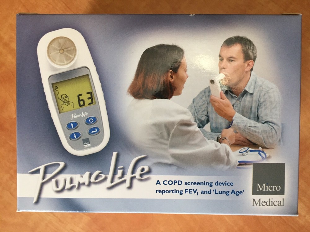 PulmoLife COPD Screening Device - Reporting FEV1 FEV% and Lung Age 