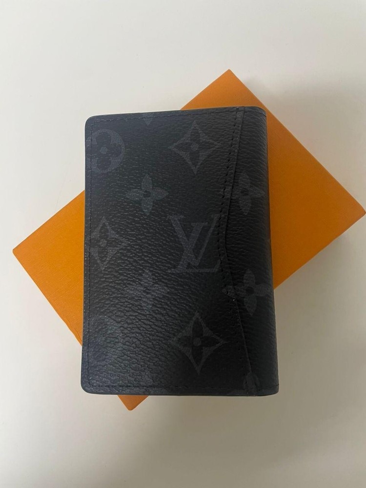 LV Louis Vuitton Pocket Organizer Monogram Eclipse Black