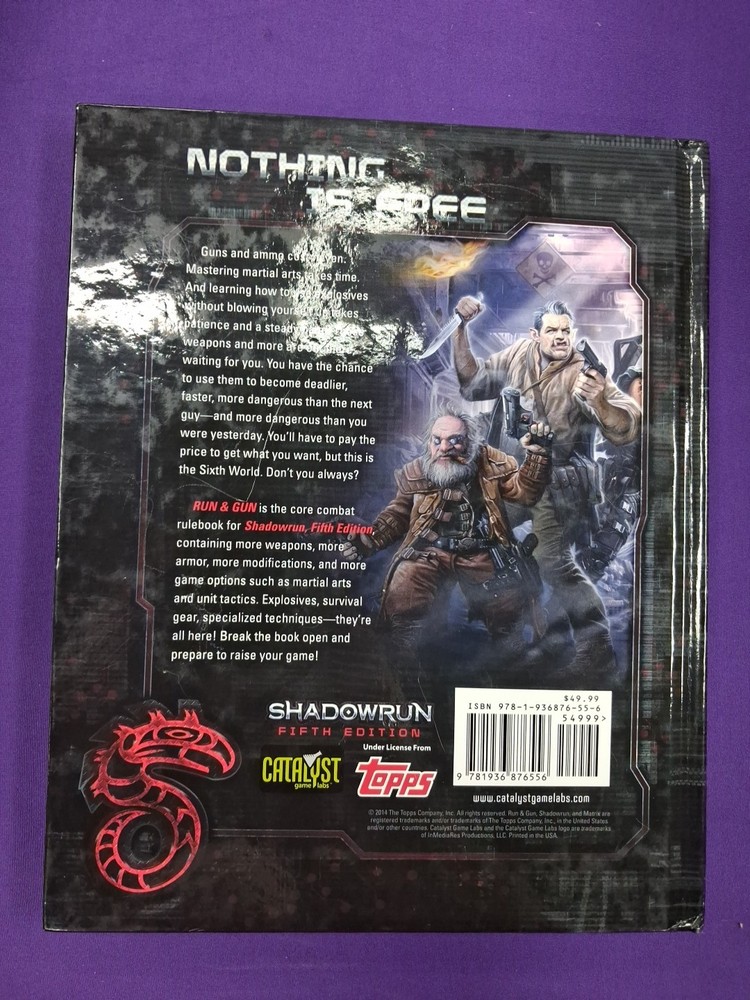 Shadowrun - Run & Gun. Core Combat Rulebook. Catalyst Game Labs Great Condition