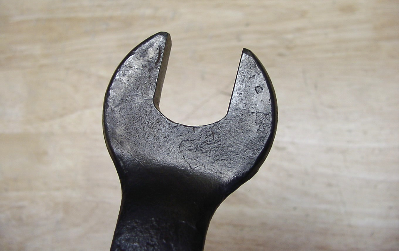 Vntg Unreadable Brand USA Spud Wrench,7/8" X 11-5/8",Iron Worker,Skyscraper,VG