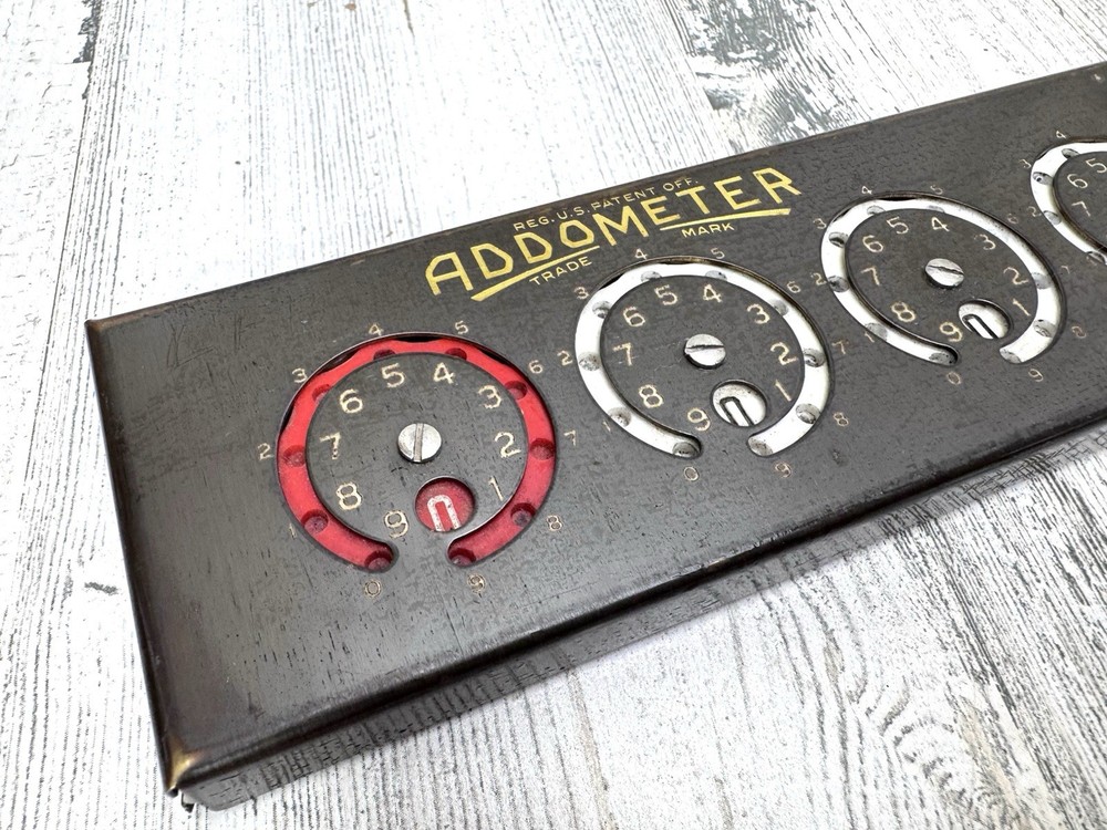 Vtg Addometer Adding Calculator Machine Instructions Education Office Decor