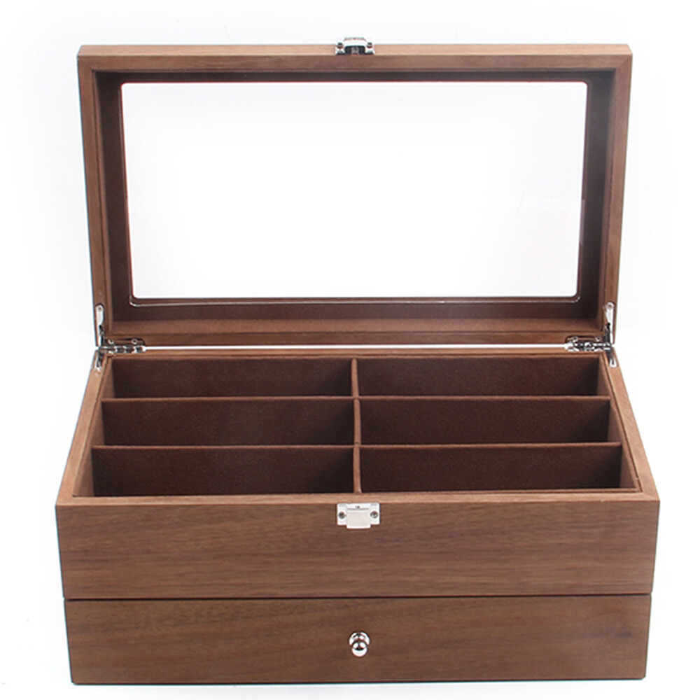 2 Layer 12 Slots Sunglass Organizer Eyeglass Display Case Glasses Storage Box