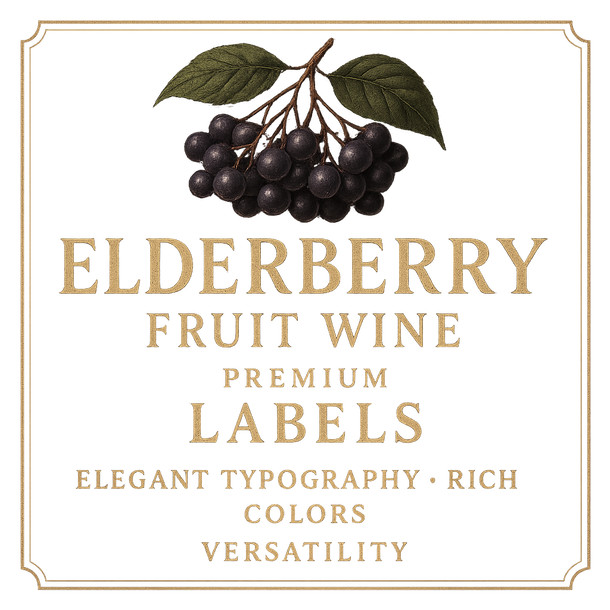 LD Carlson Elderberry Fruit Wine Labels 30 ct